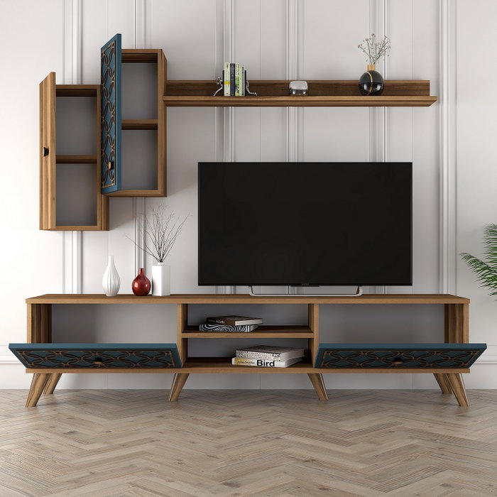 Hanah Home Unidad de TV Class S - Nogal y Calcedonia